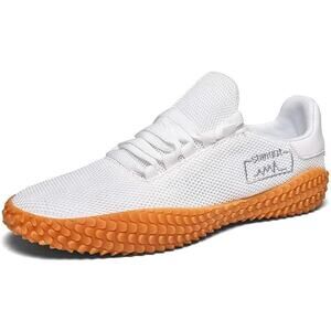 Mitvr Mens Size 12 White Mesh Lace Up Lightweight Barefoot Cross Training Shoes